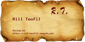 Rill Teofil névjegykártya